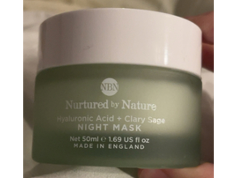 Nurtured By Nature Night Mask, Hyaluronic Acid + Clary Sage, 1.69 fl oz/50 mL