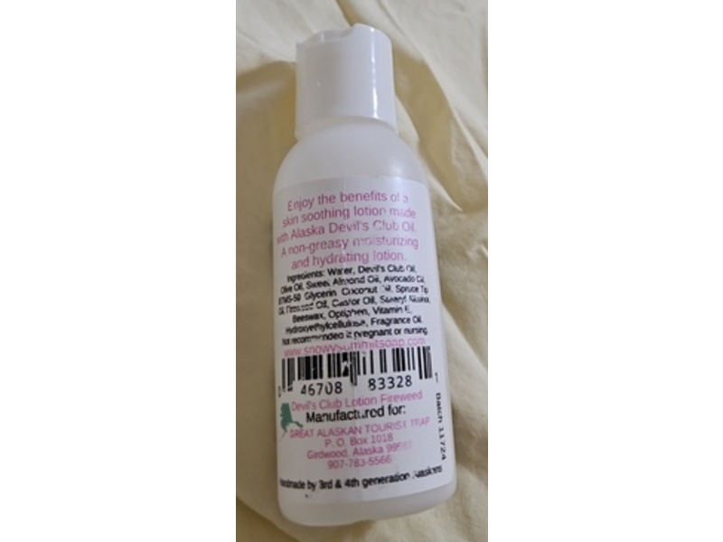 Snowy Summit Alaska Devil's Club Lotion, Fireweed, 3 fl oz/88.7 mL