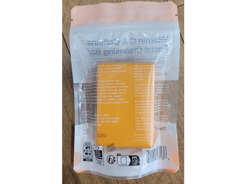 Carbon Theory Facial Cleansing Bar, Vitamin C & Caffeine, 3.5 oz/100 g