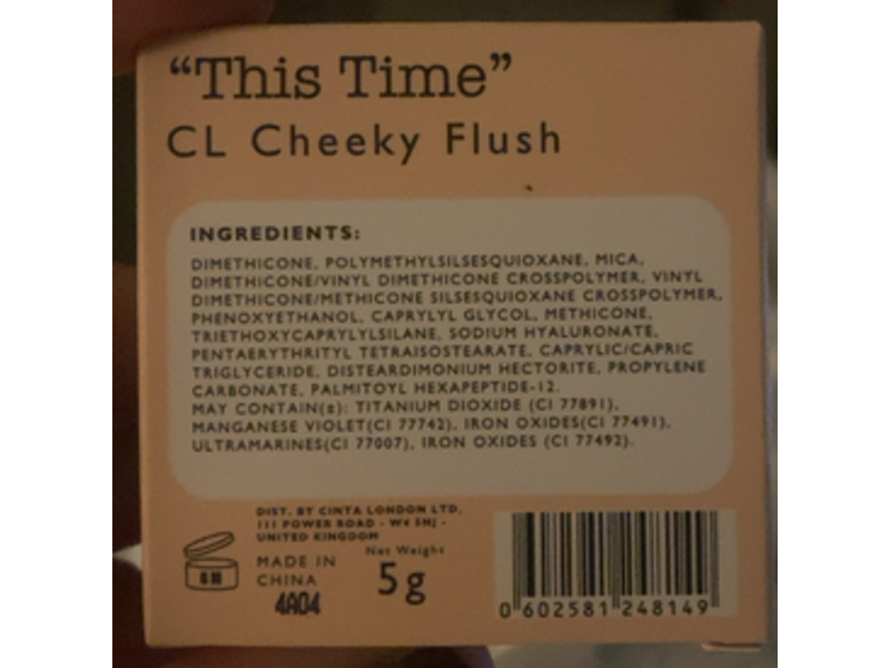 Cinta London CL Cheeky Flush, This Time, 5 g