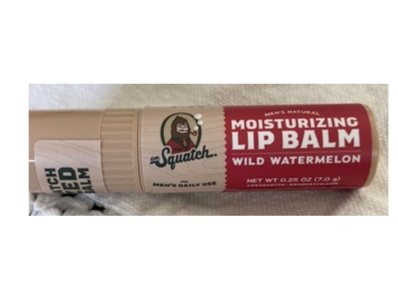 Dr. Squatch Moisturizing Lip Balm, Wild Watermelon, 0.25 oz/7 g