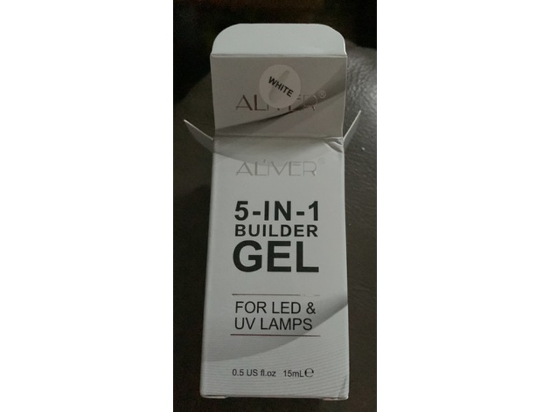 Aliver 5-In-1 Builder Gel, White, 0.5 fl oz/15 mL