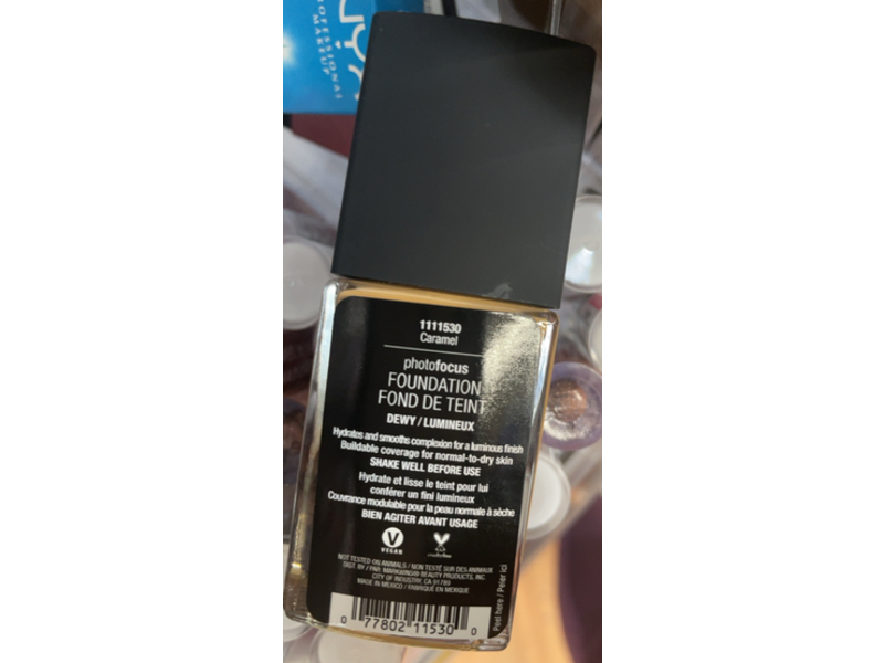 Wet n Wild Photo Focus Foundation, Dewy, Caramel, 0.95 fl oz/28 mL