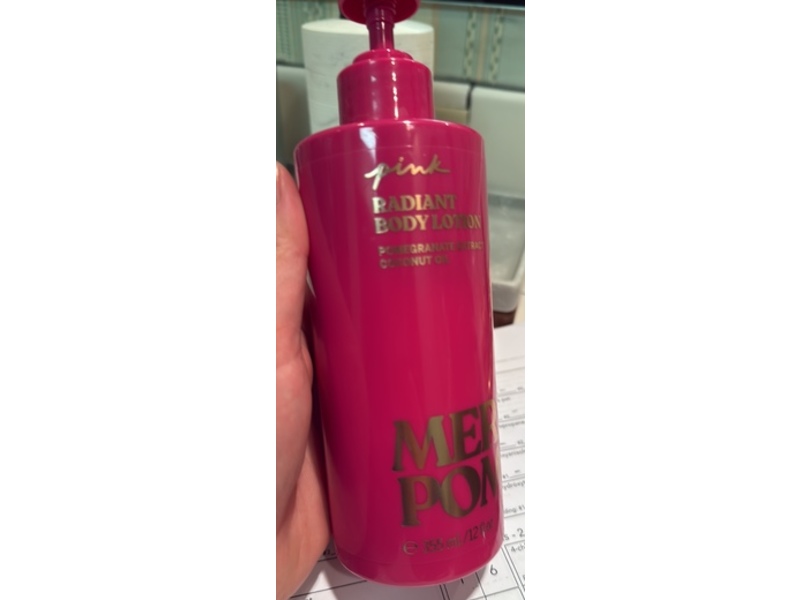 Victoria's Secret Pink Radiant Body Lotion, Merry Pom, 12 fl oz/355 mL