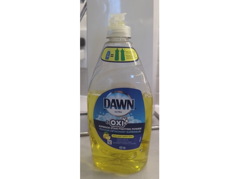 Dawn Ultra Oxi Dishwashing Liquid, Lemon Scent, 431 mL