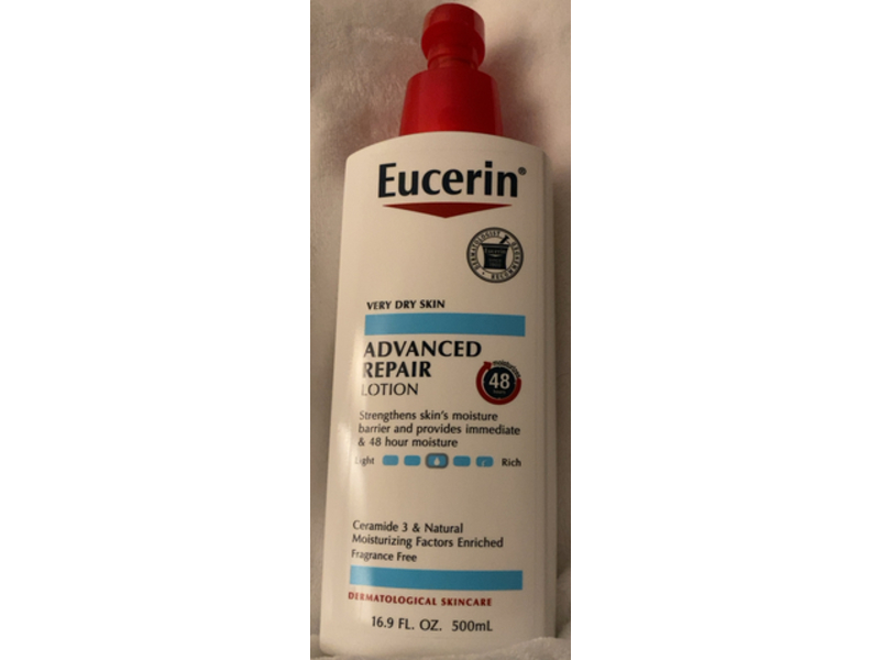 Eucerin Advanced Repair Lotion, Fragrance-Free, 16.9 fl oz/500 mL