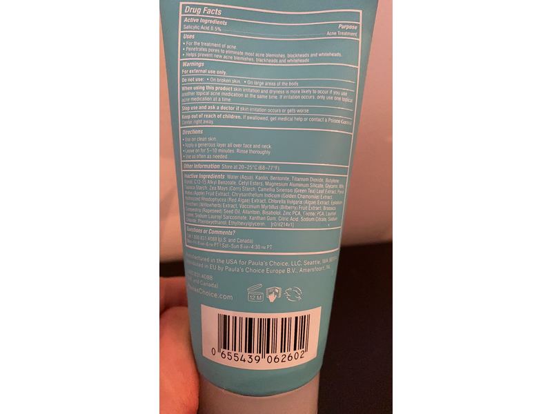 Paula's Choice Clear Purifying Clay Face Mask, Willowherb & Green Tea, 3 fl oz/88 mL