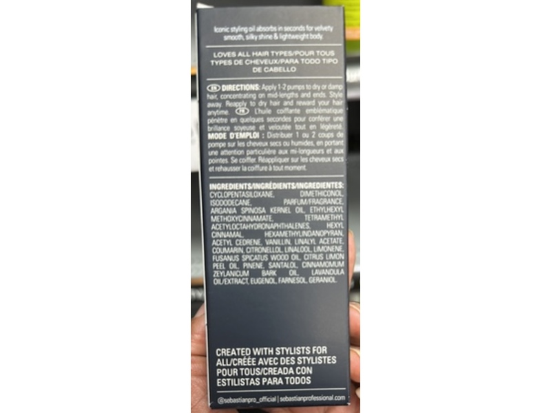 Sebastian Professional Dark Oil Smooth & Shine Styling Oil, 33 fl oz/100 mL