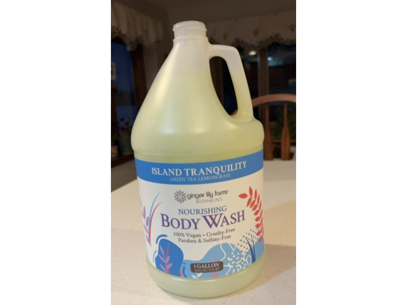 Ginger Lily Farms Botanicals Nourishing Body Wash, Island Tranquility Green Tea Lemongrass, 128 fl oz/3.78 L