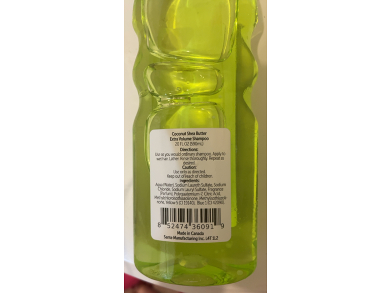 Eve St. Claire Extra Volume Shampoo, Coconut Shea Butter Scented, 20 fl oz/590 mL