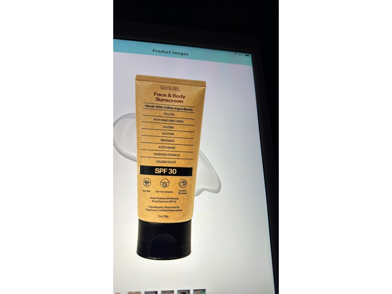 Sky & Sol Face & Body Sunscreen, SPF 30, 3 oz/85 g