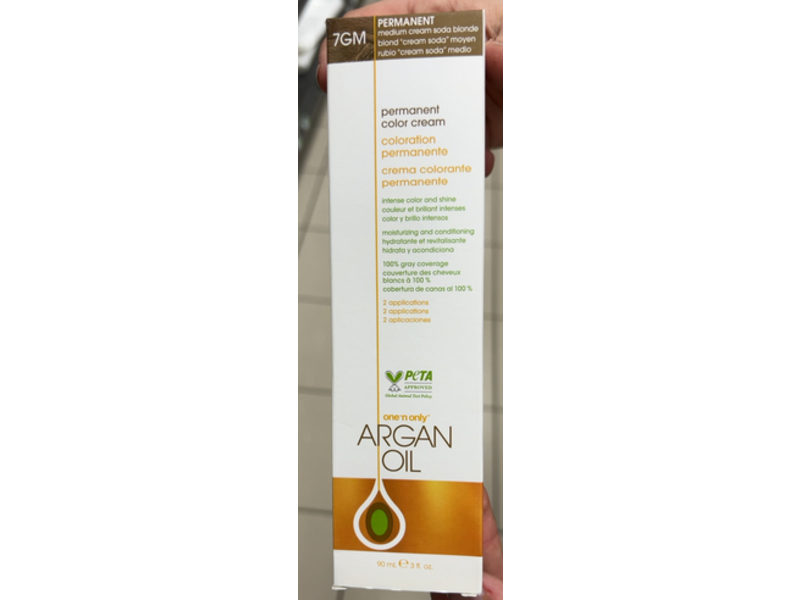 One N Only Argan Oil Permanent Color Cream, 7GM Medium Cream Soda Blonde, 3 fl oz/90 mL