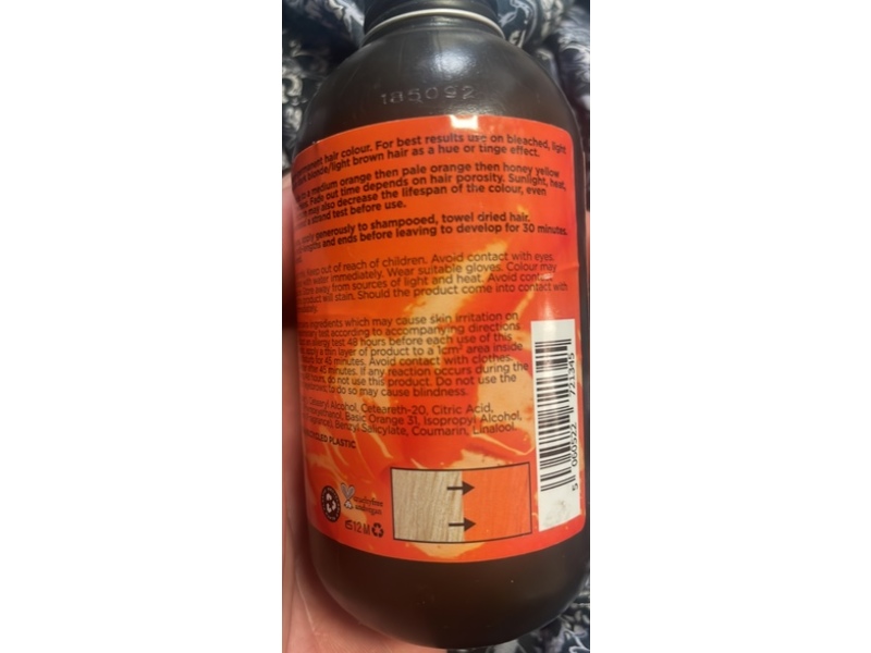 Bleach London Semi-Permanent Hair Color Cream, Tangerine Dream, 5.07 fl oz/150 mL