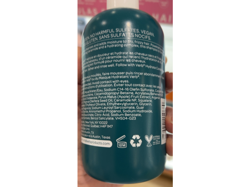 Verb Hydrate Shampoo, 12 fl oz/355 mL