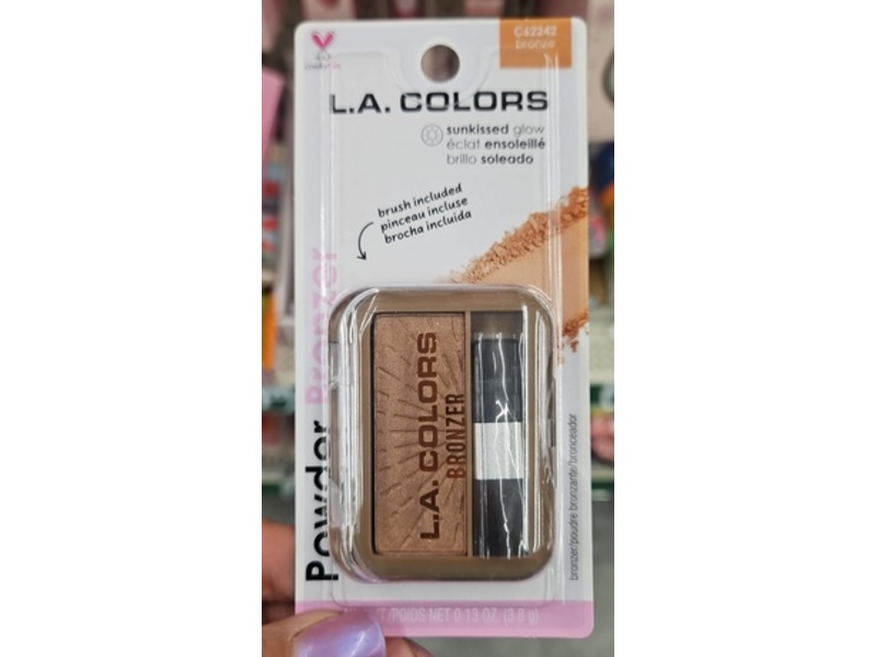 L.A Colors Sunkissed Glow Powder Bronzer, Bronze, 0.13 oz/3.8 g