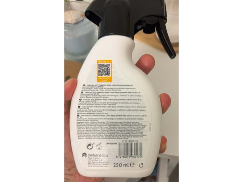 Heliocare 360 Pediatrics Atopic Lotion Spray, SPF 50 PA ++++, 250 mL