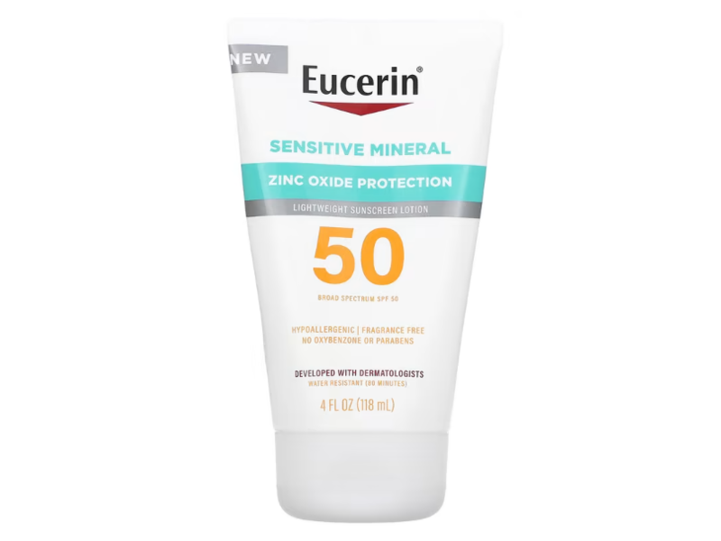 Eucerin Lightweight Sunscreen Lotion, Sensitive Mineral, SPF 50, 4 fl oz/118 mL