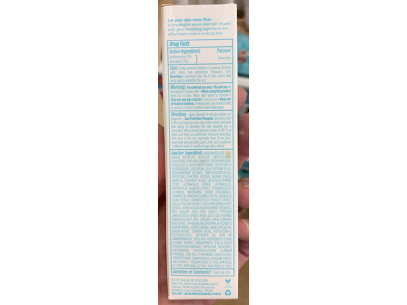 Tula Skin Care Radiant Skin Brightening Sunscreen Serum, 03, SPF 30, 1 fl oz/30 mL