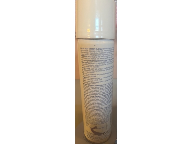 Isoplus Sheen Light Hair Spray, Coconut Oil, 9 oz/255 g