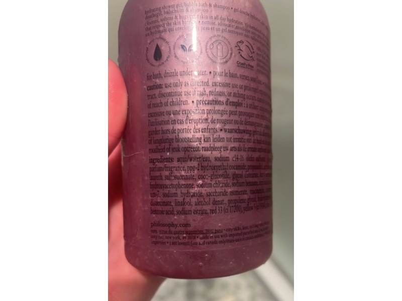 Philosophy Hydrating Shower Gel, Mixed Berry Tart, 16 fl oz/480 mL