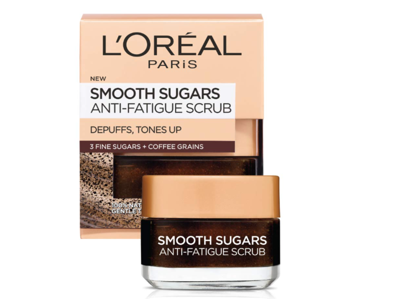 L'Oreal Paris Resurface & Energize Pure-Sugar Scrub, 3 Pure Sugar & Coffee, 1.7 fl oz/48 g