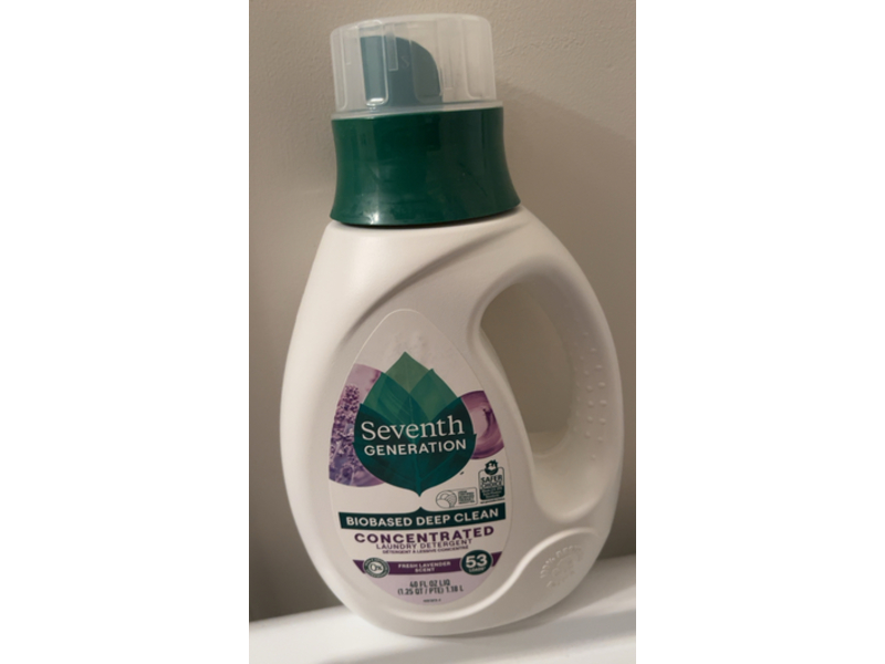 Seventh Generation Concentrated Laundry Detergent, Biobased Deep Clean, 53 Loads, 40 fl oz/1.18 L