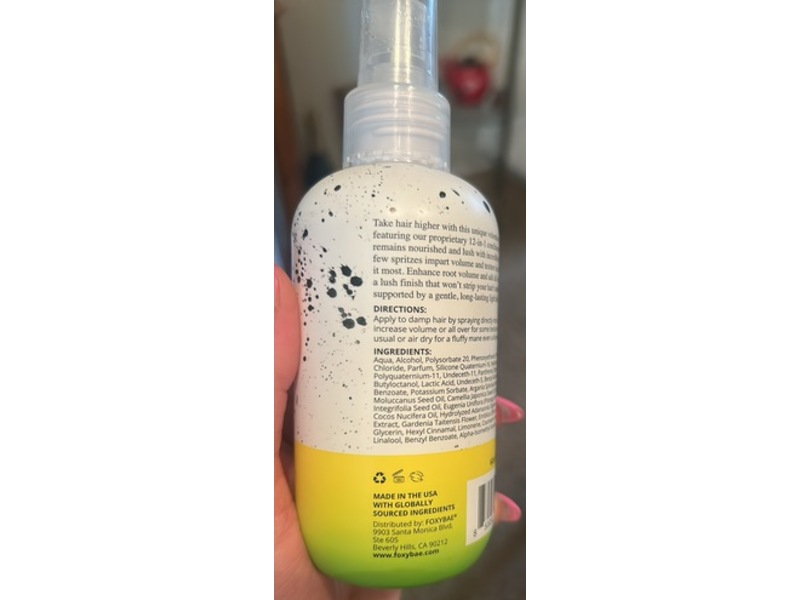 Foxybae Bae Area Bounce Gimme More Leave-In Volume Spray, 6 fl oz/180 mL