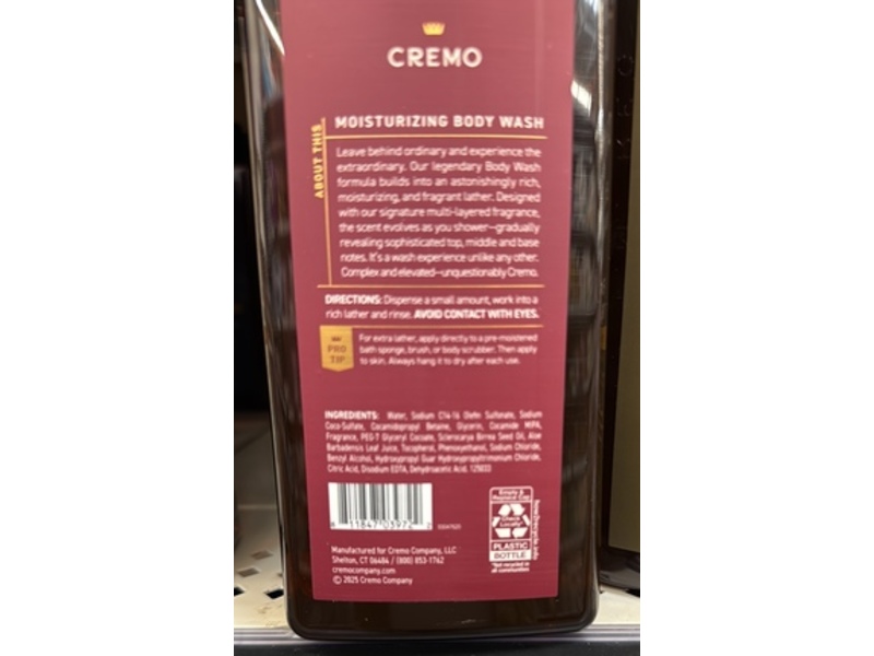 Cremo Body Lotion, Whiskey Cherry, 16 fl oz/473 L