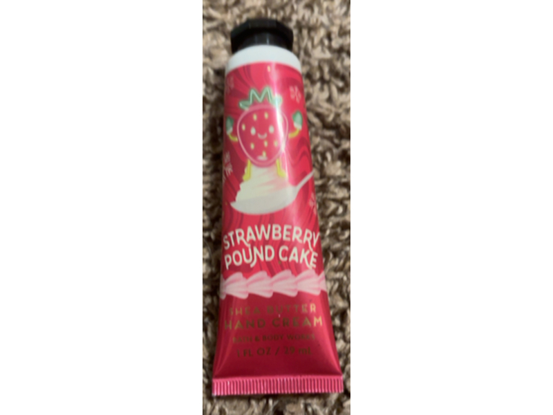 Bath & Body Works Shea Butter Hand Cream, Strawberry Pound Cake, 1 fl oz/29mL