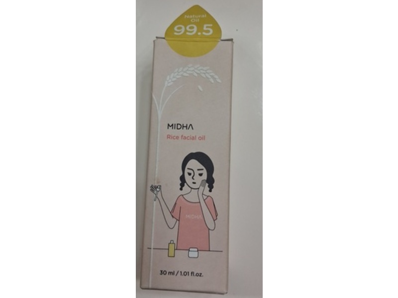 Midha Facial Oil, Rice, 1.01 fl oz/30 mL