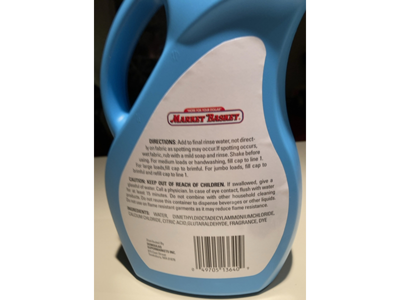 Market Basket Fabric Softener, Spring Scent, 60 Loads, 51 fl oz/1.57 L