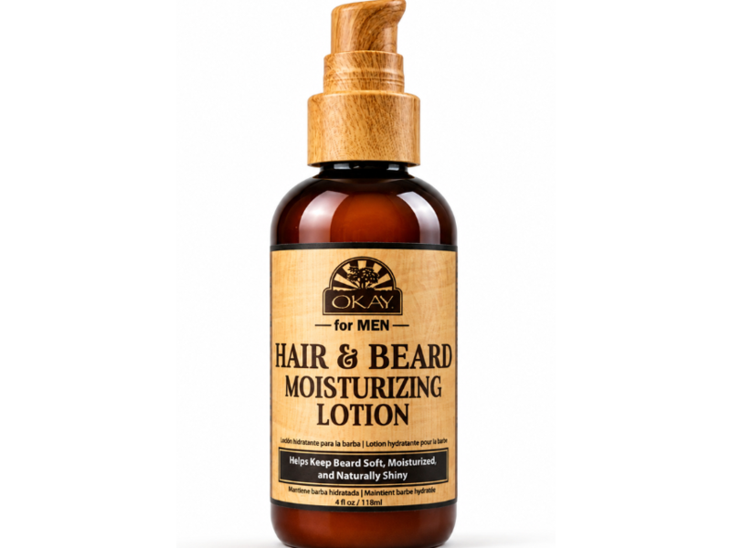 Okay Men Hair & Beard Moisturizing Lotion, 4 fl oz/118 mL