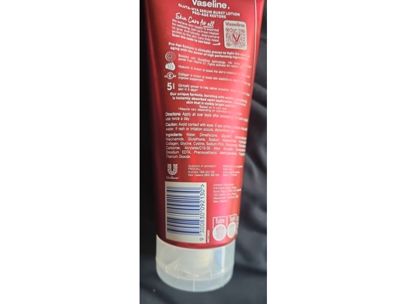 Vaseline Gluta-Hya Serum Burst Lotion, Pro-Age Restore, 200 mL