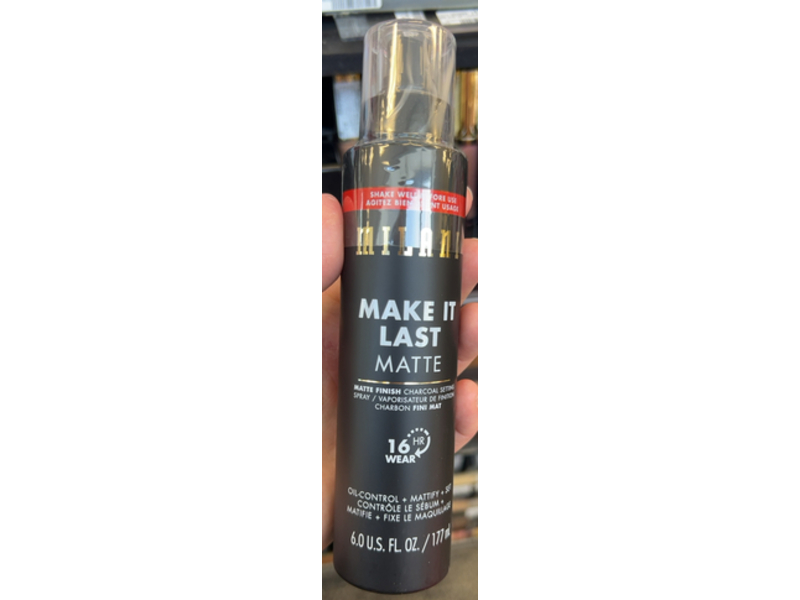 Milani Make It Last Matte Finish Charcoal Setting Spray, 6 fl oz/177 mL