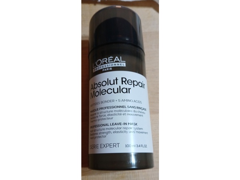 L'Oreal Professionel Paris Absolut Repair Molecular Leave-In Mask, Peptides Bonder + 5 Amino Acids, 3.4 fl oz/100 mL
