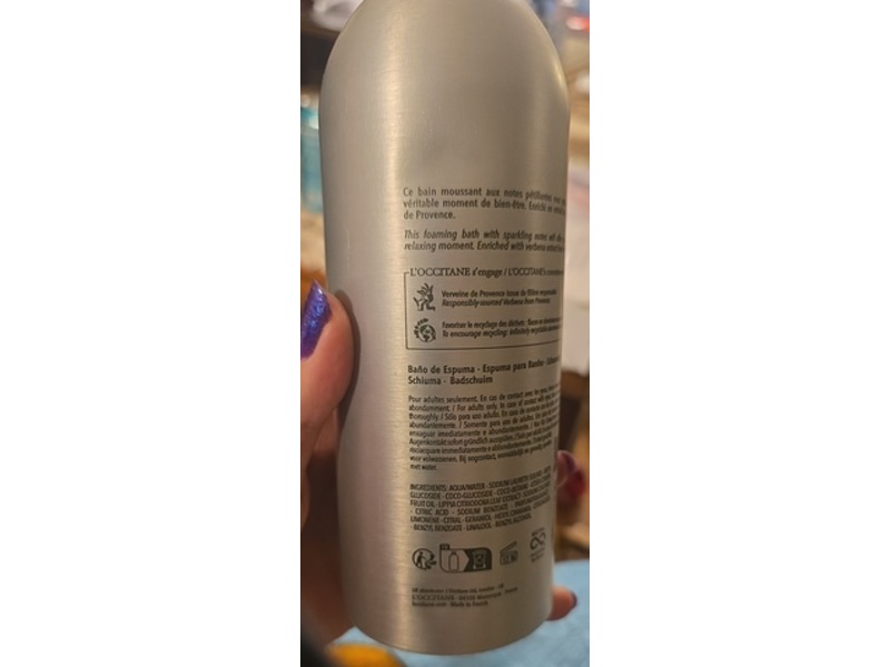 L'Occitane en Provence Foaming Bath, Verbena, 16.90 fl oz/500 mL