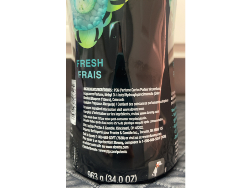 Downy Unstopables In-Wash Scent Booster, Fresh, 34 oz/963 g