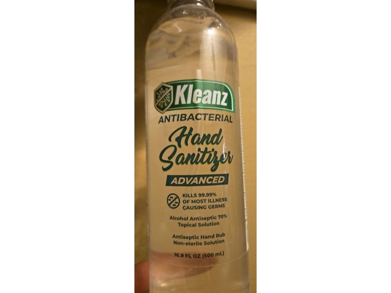 Kleanz Antibacterial Hand Sanitizer, 16.9 fl oz/500 mL