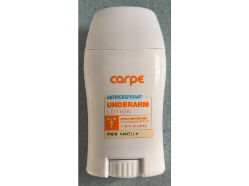 Carpe Antiperspirant Underarm Lotion, Warm Vanilla, 1.69 fl oz/50 mL