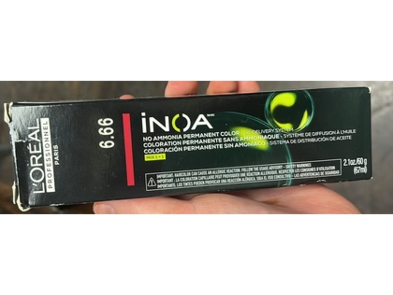 Loreal Inoa Permanent Hair Color, 6.66 Carmilane Dark Deep Red Blonde, 2.1 oz/60 g