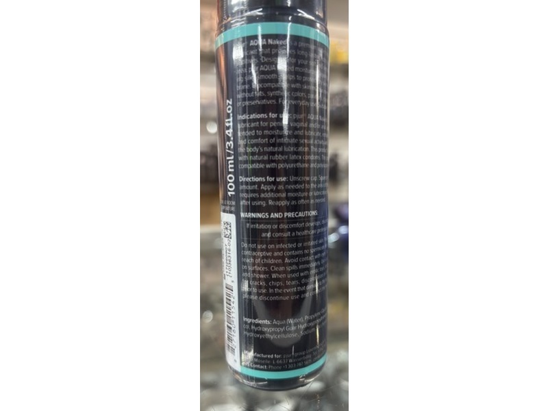 pjur Aqua Naked Water-Based Lubricant, 3.4 fl oz/100 mL