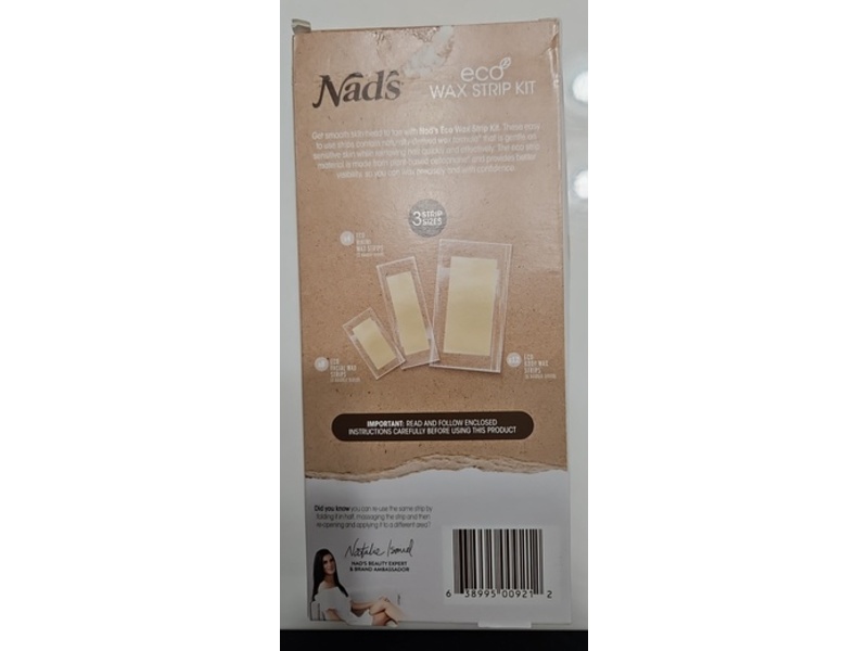 Nad's Eco Wax Strip Kit, Sweet Almond Oil & Organic Argan Oil, 24 Count