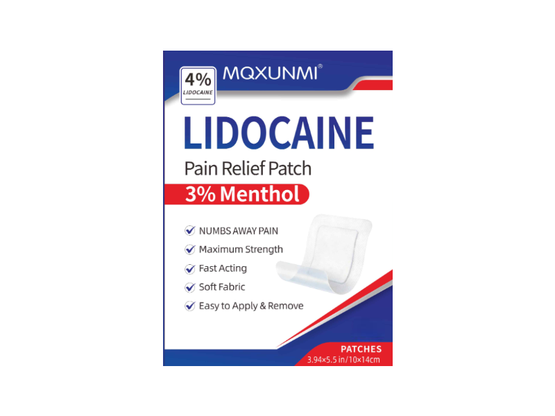 MQXUNMI Lidocaine Pain Relief Patch, 3% Menthol, 16 Count