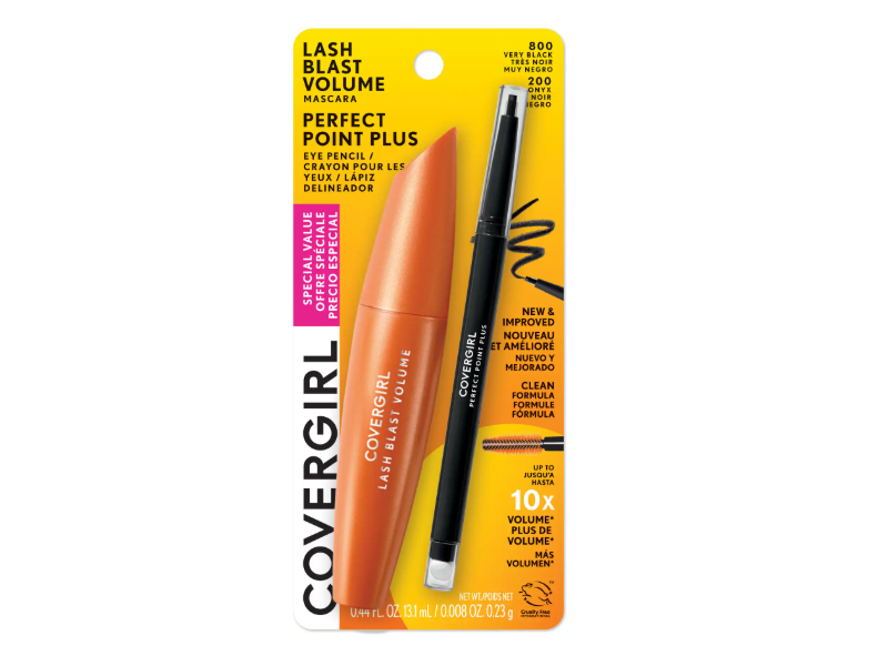 CoverGirl Lash Blast Volume Mascara & Perfect Point Plus Eyeliner Set, 800 Very Black & 200 Black Onyx