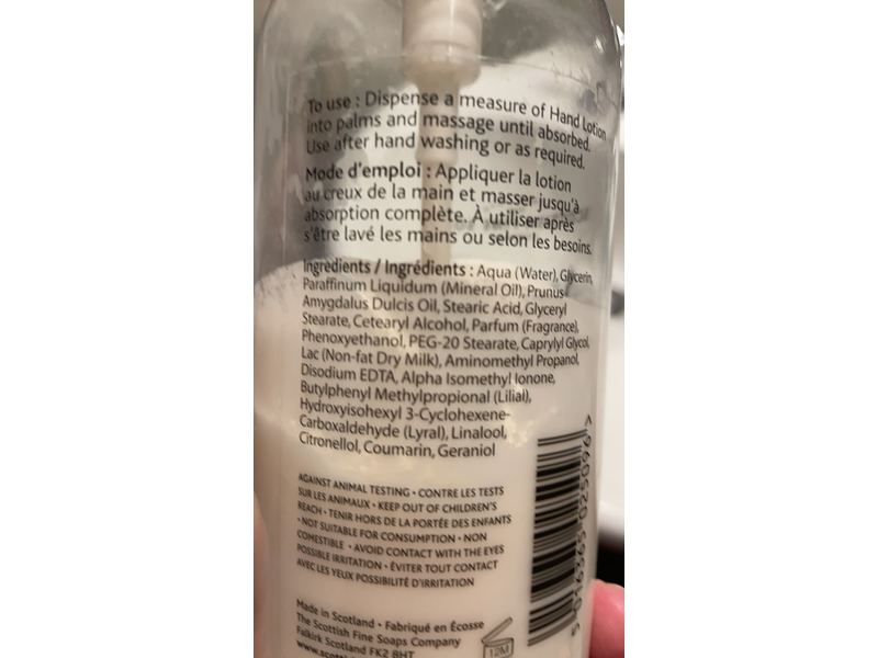 The Scottish Fine Soaps Company Au Lait Hand Lotion, 17.5 fl oz/500 mL