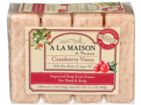 A La Maison De Provence Shea Butter & Argan Oil Soap Bar, Cranberry Vines, 3.5 oz/100 g, 4 Count - Image 2