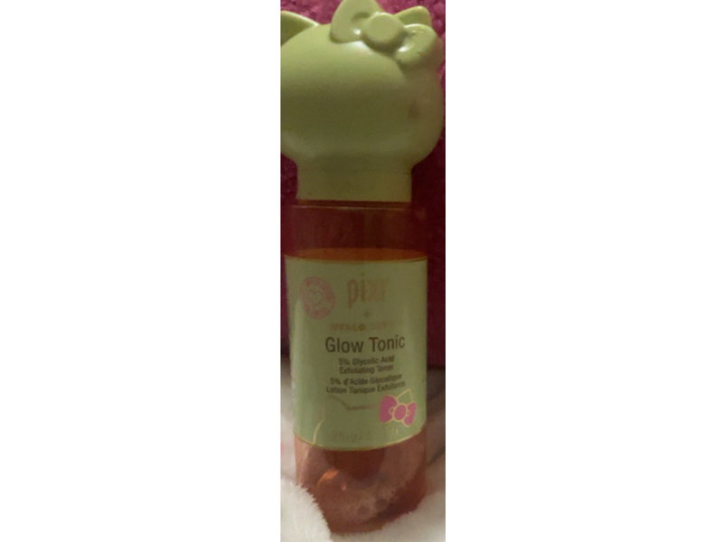 Pixi + Hello Kitty Glow Tonic Exfoliating Toner, Glycolic Acid, 4.2 fl oz/125 mL