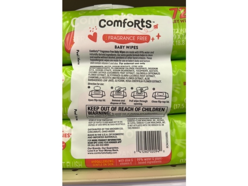 Comforts For Baby Baby Wipes, 72 Wipes, Pack Of 3