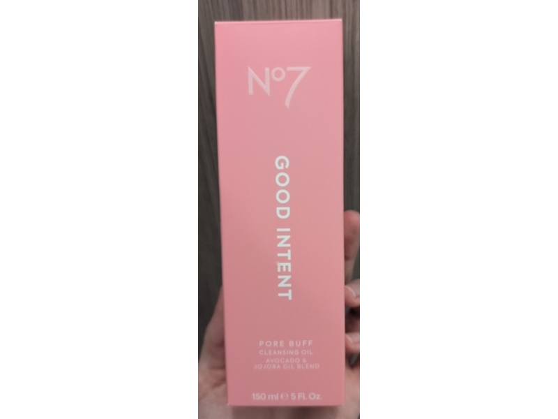 No7 Good Intent Pore Buff Cleansing Oil, Avocado & Jojoba Oil Blend, 5 fl oz/150 mL