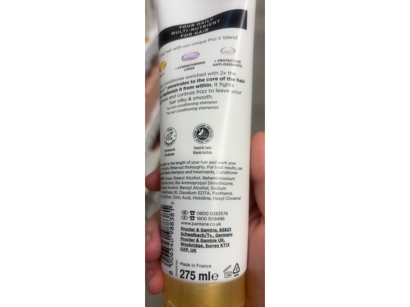 Pantene Active Smooth & Sleek Conditioner, Pro - V Formula + Anti - Oxidants, 275 mL